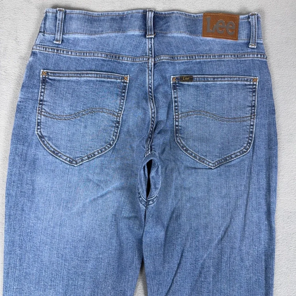Lee Jeans Mens 33x30 Straight Leg Regular Fit Medium Wash Blue‎ Denim Stretch